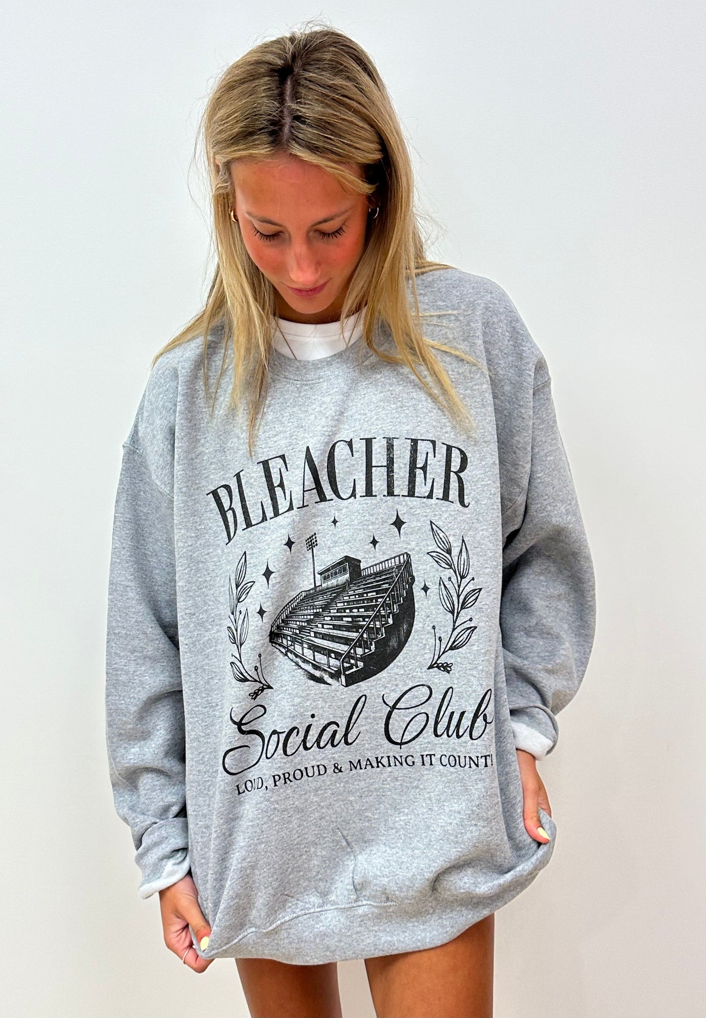 Bleacher Social Club CREW AND TEE - RTS (S, M, L, XL, 2X, 3X)