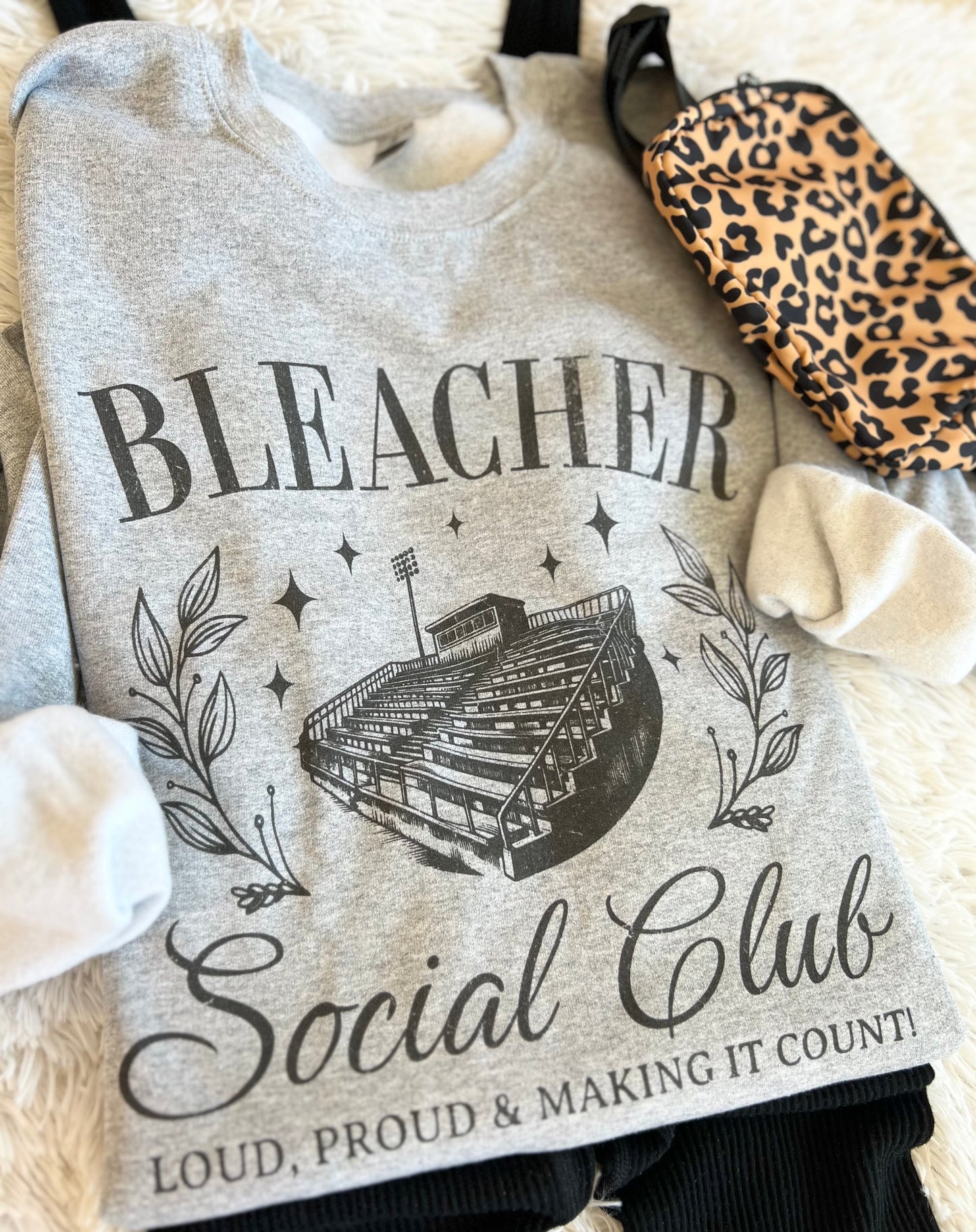 Bleacher Social Club CREW AND TEE - RTS (S, M, L, XL, 2X, 3X)